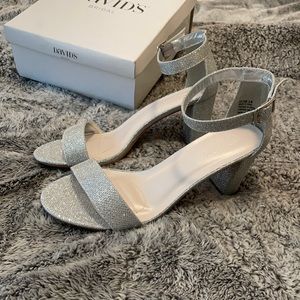 David’s Bridal Silver Heels